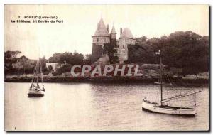 Old Postcard Pornic Le Chateau is the entrance to the Port Boat