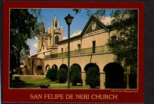 NM Old Town Plaza Albuquerque New Mexico Postcard San Felipe de Neri Church