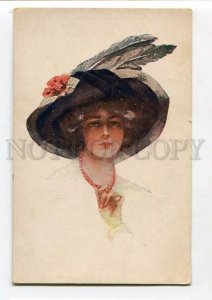 3086471 Lady w/ Sweet lips by BOILEAU vintage RARE RUSSIAN PC