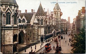 Vtg 1910s Law Courts Street View London England Postcard