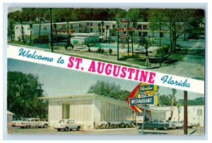 1960 Welcome to St. Augustine The Floridian Motor Lodge Florida FL Postcard 