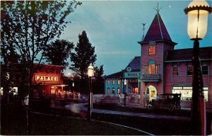 Postcard 1960s New York Lake George Theater Night Gaslight Village NY24-1150