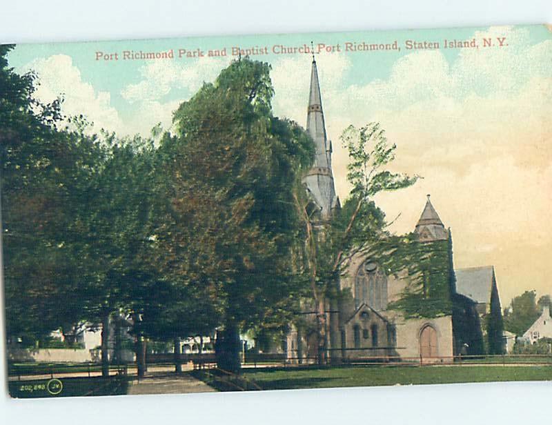 Divided-Back CHURCH SCENE Staten Island - New York City NY A9965