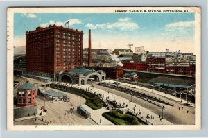 Pittsburgh PA- Pennsylvania, AERIAL VIEW OF R.R. STATION, Vintage c1921 Postcard 