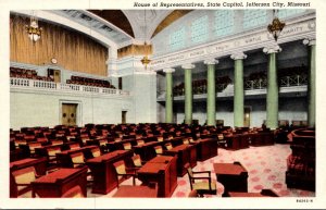 Missouri Jefferson City State Capitol Building House Of Representatives Curteich