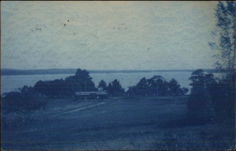 Winthrop ME Trolley 1906 Cyanotype Real Photo Postcard spg