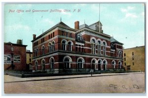 1908 Post Office And Government Building Utica New York NY Antique Postcard