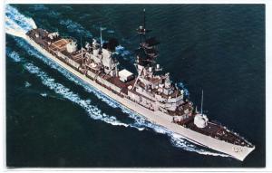 USS Barney DDG-6 Guided Missile Destroyer US Navy Ship postcard