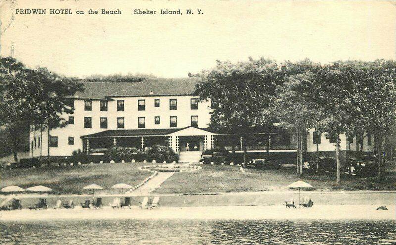 Albertype Beach 1940 Pridewin Hotel Postcard Shelter Island New York 4530