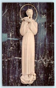 DECATUR, IL ~ Sculpture ST. FRANCIS of ASSISI St. Mary's Hospital 1950s Postcard