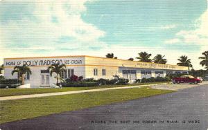 Miami FL Dolly Madison Ice Cream Plant Factory Linen Postcard