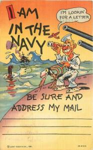 Comic Humor 1943 Ray Walters Navy Military WW2 linen postcard 5742