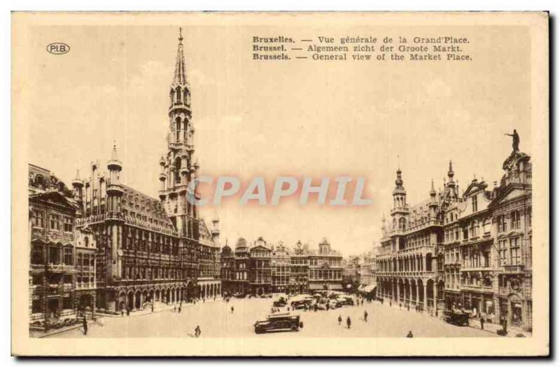 Brussels Old Postcard General view of the main square