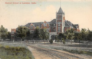 Normal School, Lewiston, Idaho Hand-Colored Vintage Postcard 1907