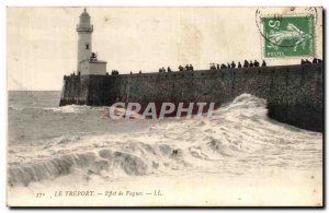 Old Postcard Treport Waves Effect