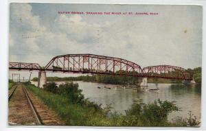 Napier Bridge River St Joseph Michigan 1911 postcard