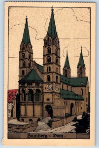 Bavaria Germany Postcard Bamberg Cathedral c1940's Vintage Unposted