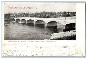 1907 Greetings From Kankakee Court Street West Of Dearborn Ave Illinois Postcard