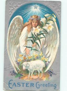 Divided-Back BEAUTIFUL ANGEL SCENE Great Postcard AB0096