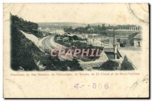 Postcard Old Panoram Bas Meudon of St Cloud Funiclaire Sevres and Mont Valerien