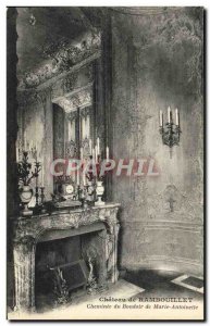 Old Postcard Chateau de Rambouillet fireplace boudoir Marie Antoinette