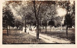 Stromsburg Nebraska City Park Scene Real Photo Antique Postcard (J28508)