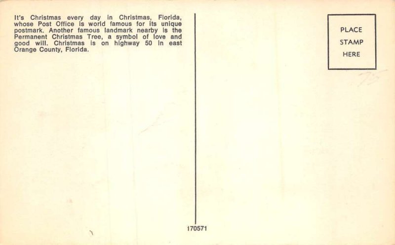 Christmas Florida Christmas Post Office Chrome Vintage Postcard U6764 