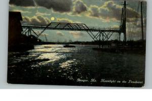 Bangor ME Bridge Moonlight c1910 Postcard