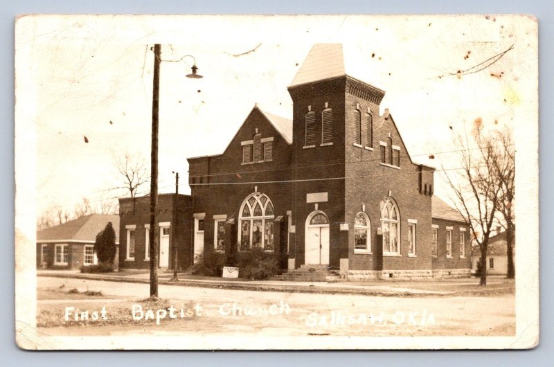 J98/ Sallisaw Oklahoma RPPC Postcard c1910 Baptist Church Building 262