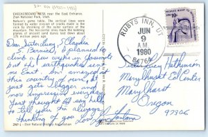 1980 Checkerboard Mesa Zion National Park Rubys Inn UT DPO (1927- 1983) Postcard