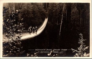 Lot Of 2 RPPC Postcard Capilano Canyon Vancouver Canada Suspension Bridge c1920s