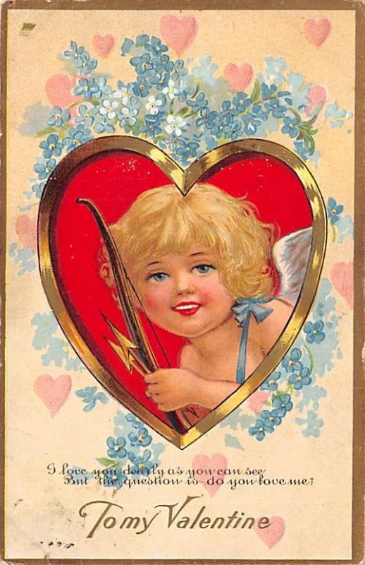 John Winsch Publisher Valentines Day postal used date unknown postal marking ...