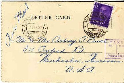 Cunard RMS Mauretania Letter Card Posted in Canary Islands 1