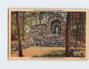 Postcard Grotto Of Our Lady Of Lourdes, Holy Hill, Hubertus, Wisconsin