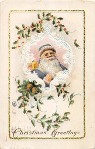 J24/ Santa Claus Christmas Postcard c1910 Blue Suit Fancy 113