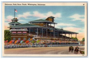 c1940 Horse Racing Delaware Park Race Track Wilmington Delaware Vintage Postcard