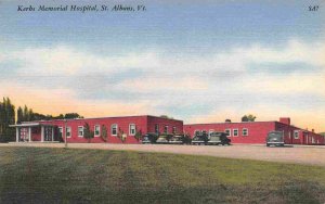 Kerbs Memorial Hospital St Albans Vermont linen postcard