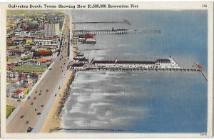 Galveston Beach Texas Showing New $1,500,000 Recreation Pier Gulf