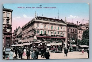 BERLIN GERMANY UNTER DEN LINDEN FRIEDRICHSTRASSE VINTAGE POSTCARD