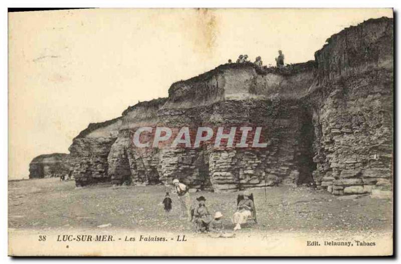 Old Postcard Luc Sur Mer Cliffs