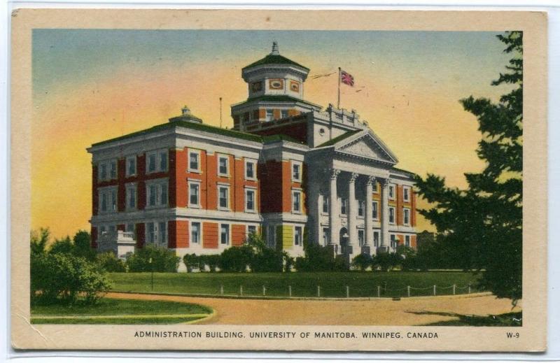 Administration Building University Manitoba Winnipeg Canada postcard