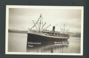 Ca 1912 RPPC SS Aleutian #332 Cordova AK Passenger Ship A Roark Photo