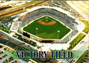 Indianapolis, IN Indiana VICTORY FIELD Indians Baseball AERIAL VIEW 4X6 Postcard