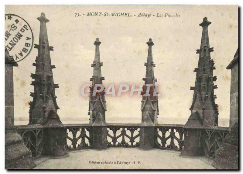 Old Postcard Mont Saint Michel abbey The Pinnacles