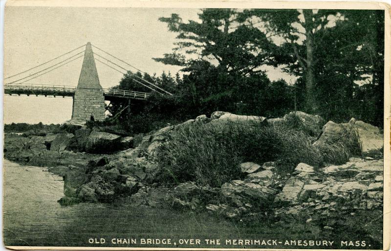 MA - Amesbury. Old Chain Bridge over the Merrimack