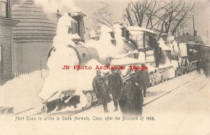 CT, South Norwalk, Connecticut, First Train to Arrive after the Blizzard of 1888