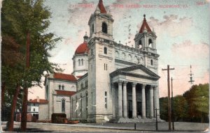 Postcard VA - Richmond - Cathedral of the Sacred Heart - exterior view