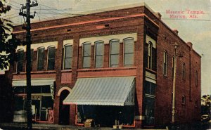 Postcard Masonic Temple in Marion, Alabama~128951