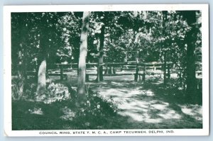 Delphi Indiana IN Postcard Council Ring State YMCA Camp Tecumseh 1937 Photo-Tone