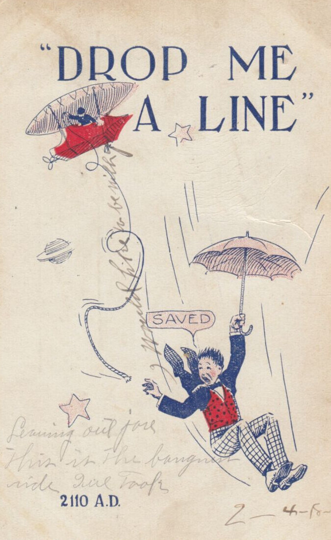 Drop Me A Line 1907 Topics Humour Postcard Hippostcard